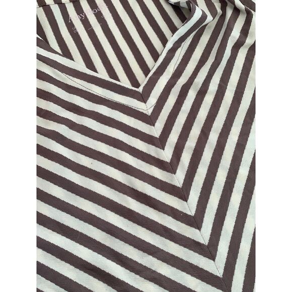 Anybody brown and white short sleeve striped top womens large - Picture 5 of 6